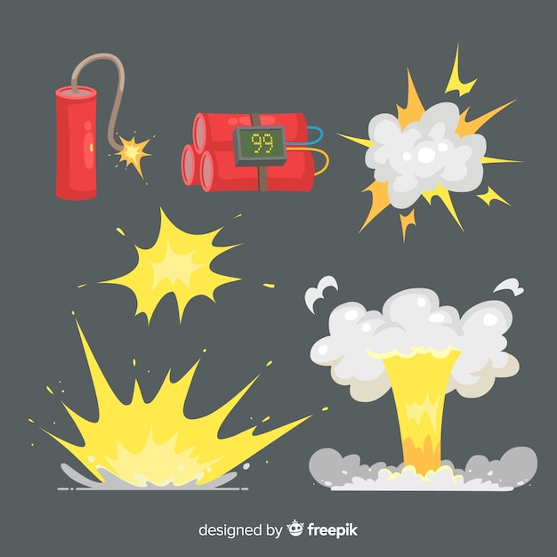 Free Vector  explosion effect collection cartoon design