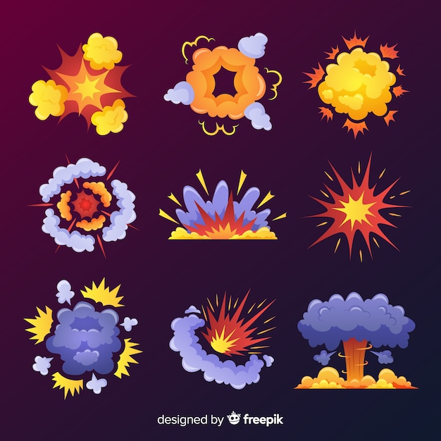  explosion effect collection cartoon design