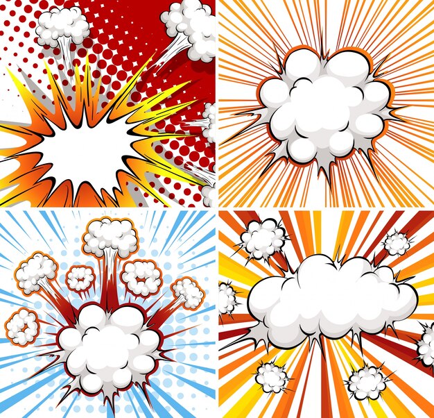 Explosion template in four different designs