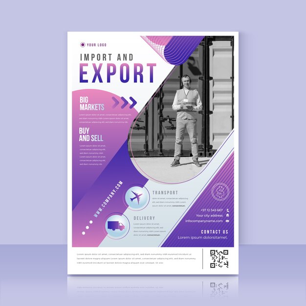 Export poster design template