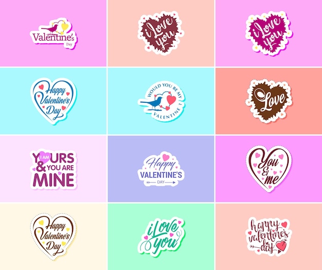 Express Your Love with Valentine's Day Typography and Graphic Design Stickers