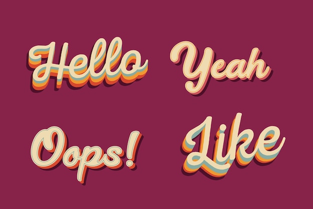 Free Vector expressions and onomatopoeias lettering collection