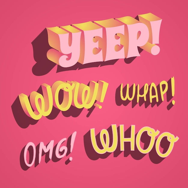 Expressions and onomatopoeias lettering