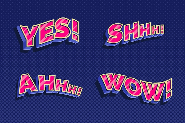 Expressions retro lettering set