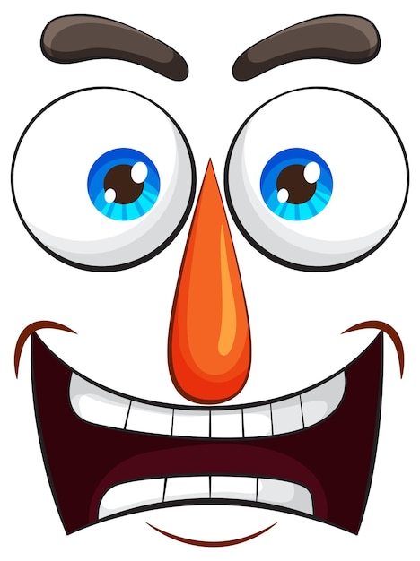 Free vector expressive cartoon face illustration