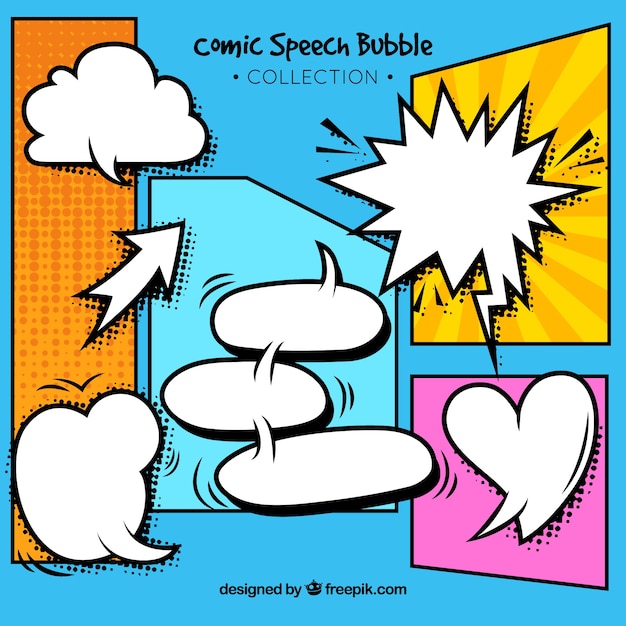 Free Vector expressive comic style speech bubbles collection