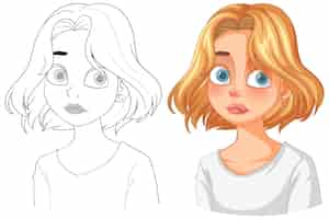 Free vector expressive girl with blonde hair