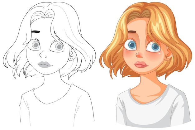 Free Vector expressive girl with blonde hair