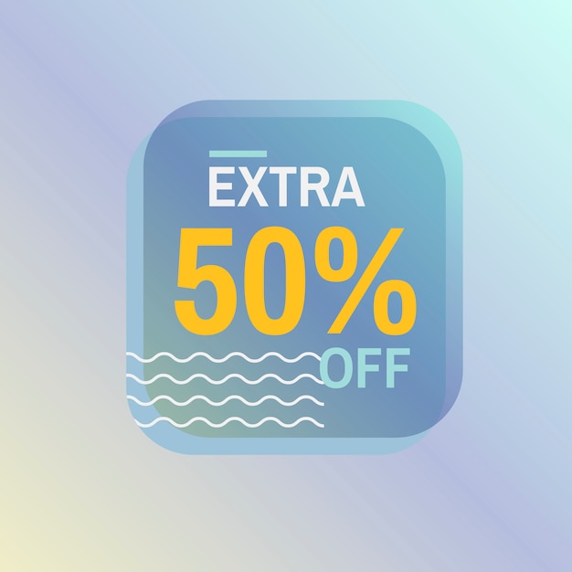 Free Vector extra 50% off sale badge vector