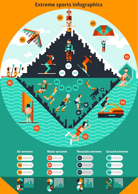 Free Vector extreme sports infographics