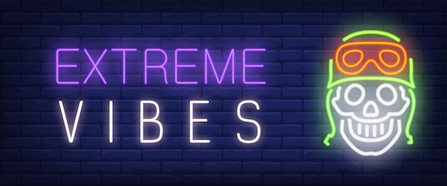 Extreme vibes neon style banner