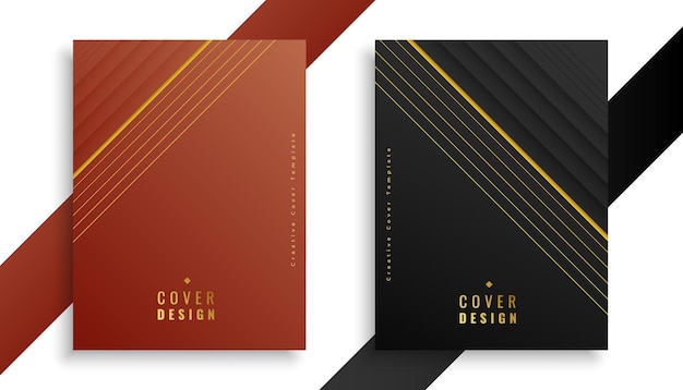 Free Vector eye catching premium business cover template in set