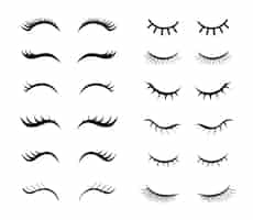 Free vector eyelashes for girls simple illustrations set