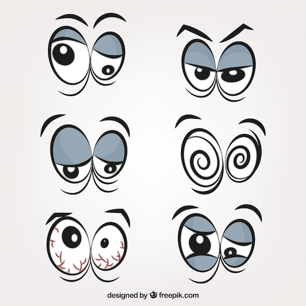 Free vector eyes expressions of drawings set