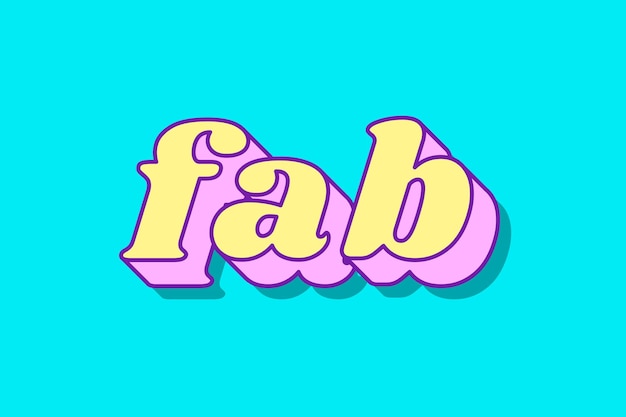 Fab word bright typography vector