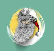 Free vector face of christmas character santa claus, merry christmas - vector illustration