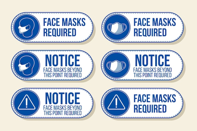 Free Vector face mask required sign collection