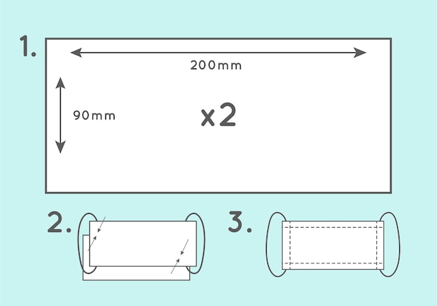 Free Vector face mask sewing pattern