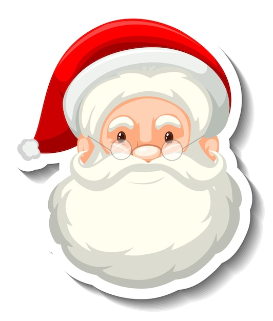 Face of Santa Claus on white background