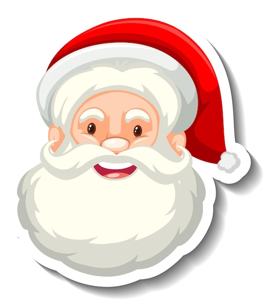 Face of Santa Claus on white background