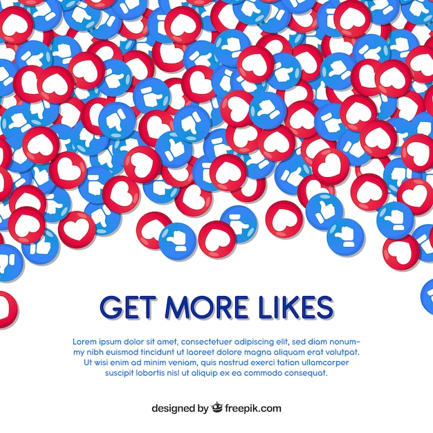 Facebook background with hearts and likes