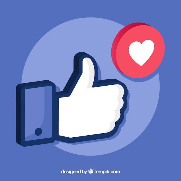 Free vector facebook background with hearts and likes