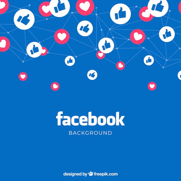 Free vector facebook background with likes and hearts