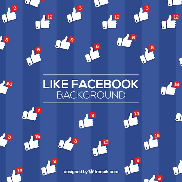 Free vector facebook background with likes and hearts