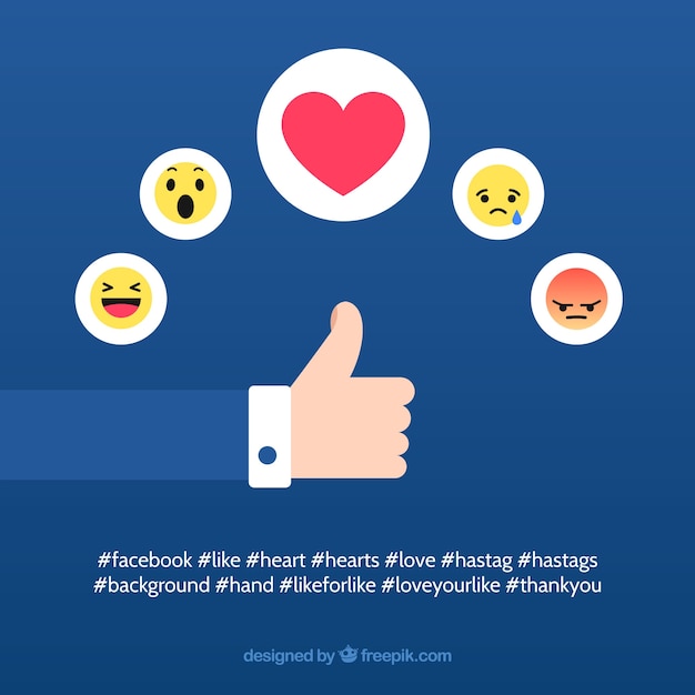 Facebook background with likes and hearts