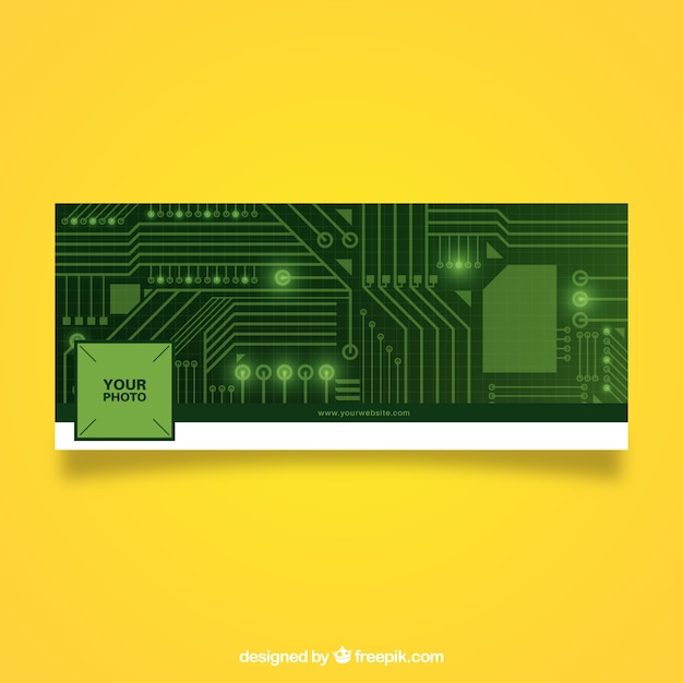 Free vector facebook circuit cover