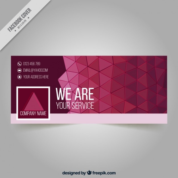 Free Vector facebook cover triangles for company