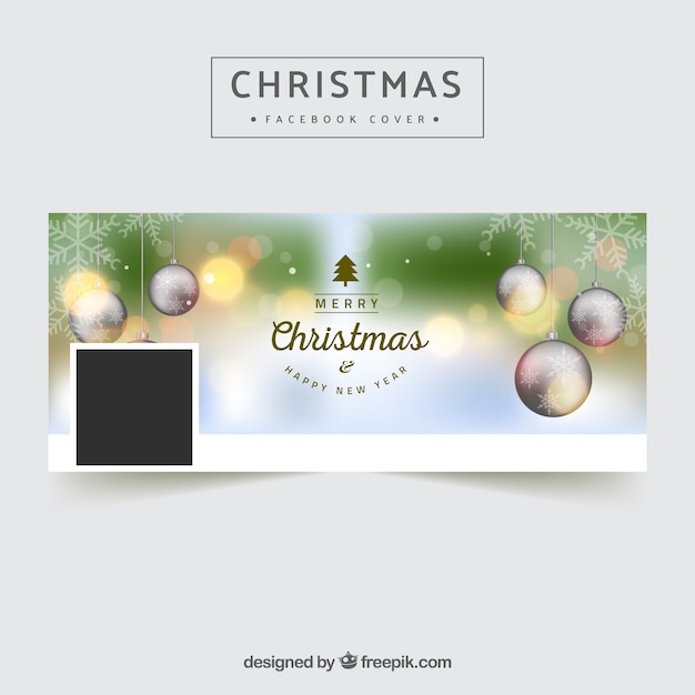 Facebook cover with christmas balls