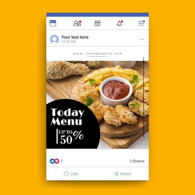 Facebook food restaurant template