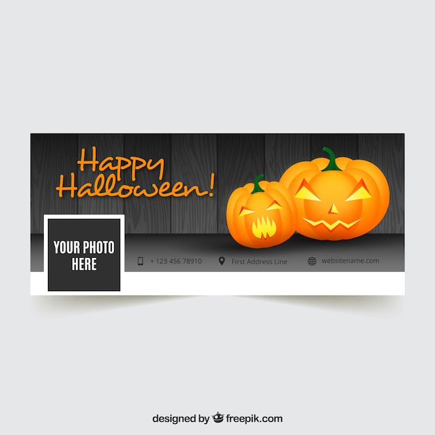 Free Vector facebook of happy halloween cover