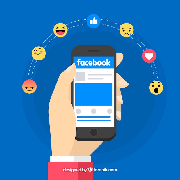 Free Vector facebook icons background with flat design