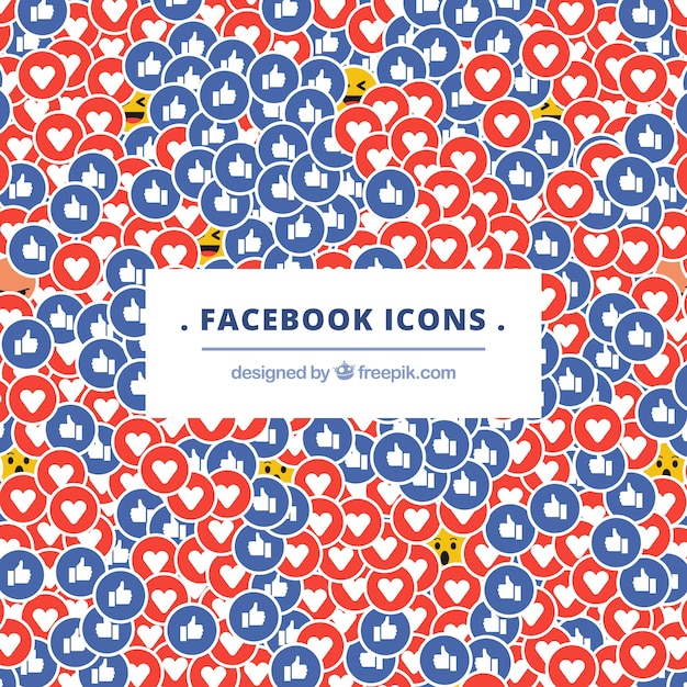 Facebook icons background with flat design