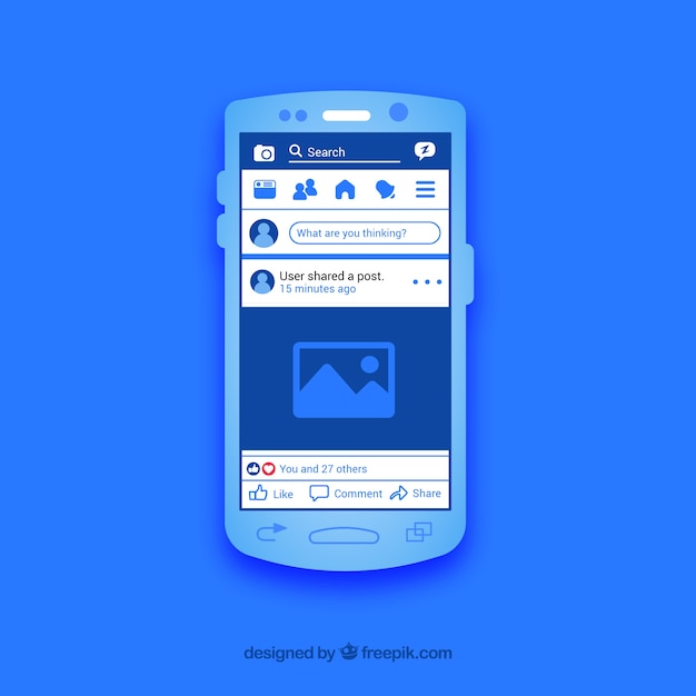 Free vector facebook mobile post with flat design