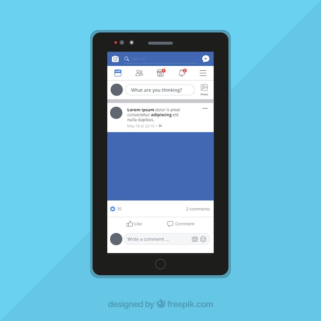 Free vector facebook mobile post with flat design