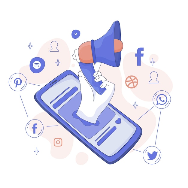 Free vector facebook post illustration of notifications