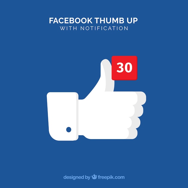 Facebook thumb up background with notification