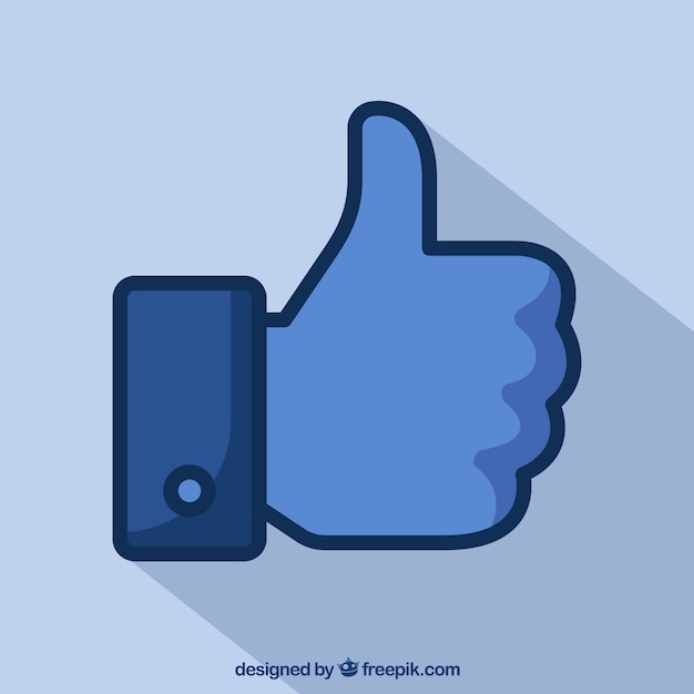 Facebook thumb up like background in flat style