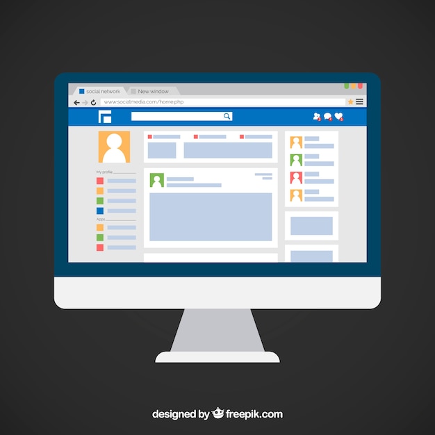 Facebook web interface with minimalist design