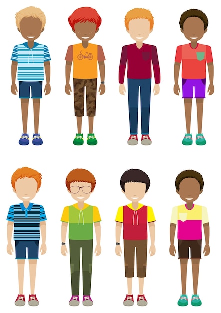 Free vector faceless kids