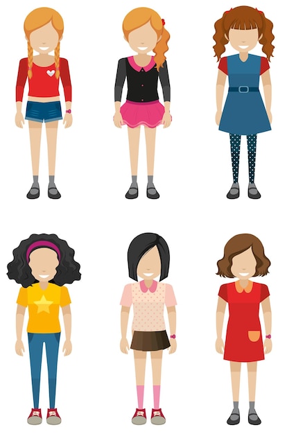 Free Vector faceless kids