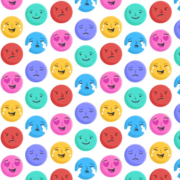 Free vector faces of emoticons pattern template