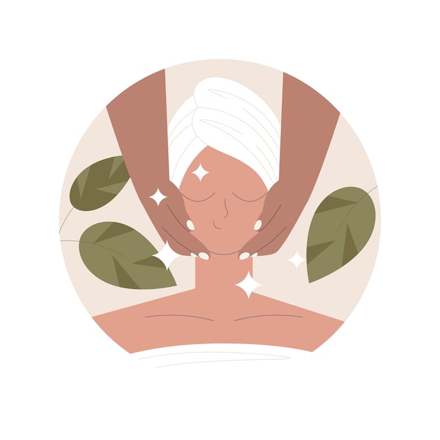 Free Vector facial massage illustration