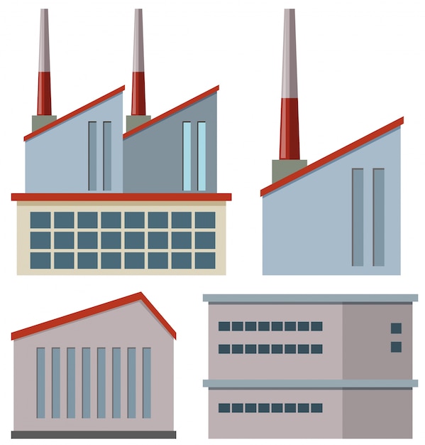 Factory buildings with chimneys