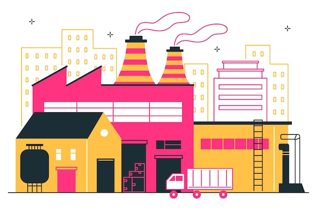 Free Vector factory concept illustration