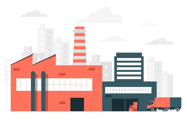 Free Vector factory concept illustration