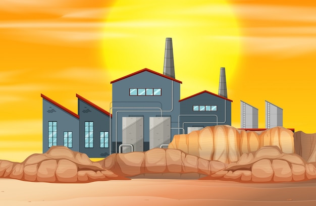 Factory in dry land